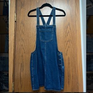 Topshop denim overalls mini dress